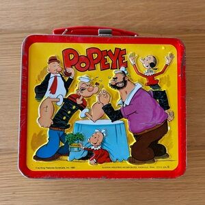 Kids Toy Lunchbox - Vintage Retro Red and Yellow